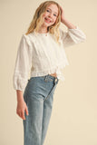 Boho Breeze Tween Top: White