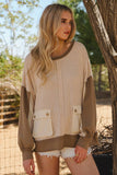 Color Blocked Beaut’ Sweatshirt: Oatmeal Multi