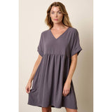 Breezy Beautes Dress: Lilac Gray