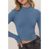 Snowy Flakes Crop Top: Gray Blue