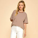 Staple Stripes Top: Mocha