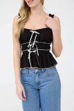 Playful Banter Top: Black