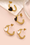 Lover Girl Heart Earrings: Black