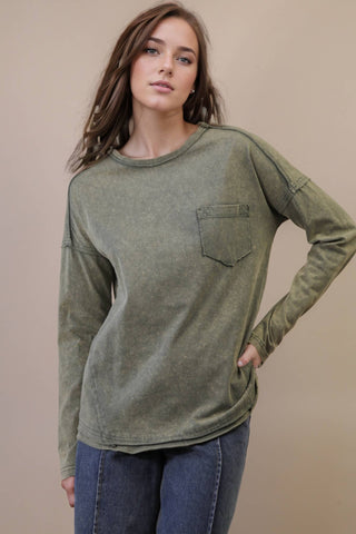 Brandy Basic Top: Olive
