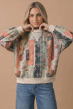 Piece by Piece Pullover Top: Oatmeal/Olive