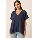 Flowy Haven Top: Navy