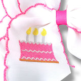 5" Birthday Cake Embroidered Bow: