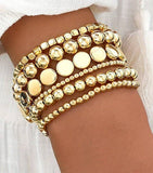 Opulent Orbit Bracelet Set: Gold