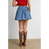 Dotted Doll Mini Skirt: Denim