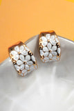 Flower Power Enamel Hoops: Gold