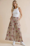 Vintage Floral Pants: Oatmeal