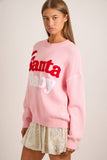 Santa Baby Knit Sweater: Light Pink