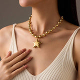 Puffy Star Necklace: Gold