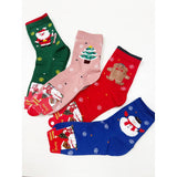 Cute Christmas Theme Cozy Socks: Multi-Color