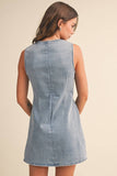 Twill & Thrill Dress: Light Denim