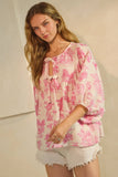 Sweet Meadow Toile Top: Pink
