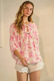 Sweet Meadow Toile Top: Pink