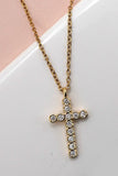 Sweet Magnolia Cross Necklace: Silver