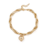 Chunk Chained Heart Necklace: Gold