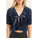 Holiday Party Top: Navy