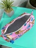 Tiger print Cosmetics Bag: purple/blue