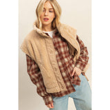 Sassy Sherpa Vest: Beige