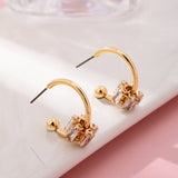 Crystal Climber Earrings: Gold