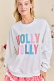 Holly Jolly Gingham Pullover: White