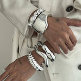 Twisted Times Bangle: Silver