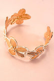 Statement Floral Cuff Bracelet: Gold