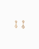 Clover Drop Earrings: Gold White