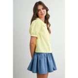 Dotted Doll Mini Skirt: Denim