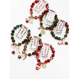 Stretch Christmas Theme Charm Bracelet: Multi-Color