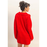 Sophisticated Sweater Dress: Red