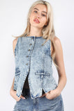 Dare To Denim Top: Lightwash