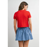 Dotted Doll Mini Skirt: Denim