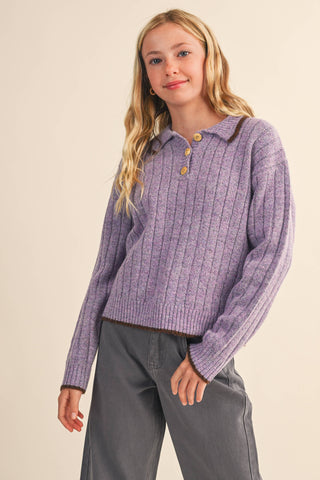 Chill in the Air Sweater: Purple