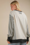 Loom and Lined Pullover: Black/Cream