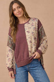 Patch Things Up Top: Burgundy Multi