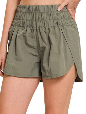 Breezy Windbreaker Shorts: Sage