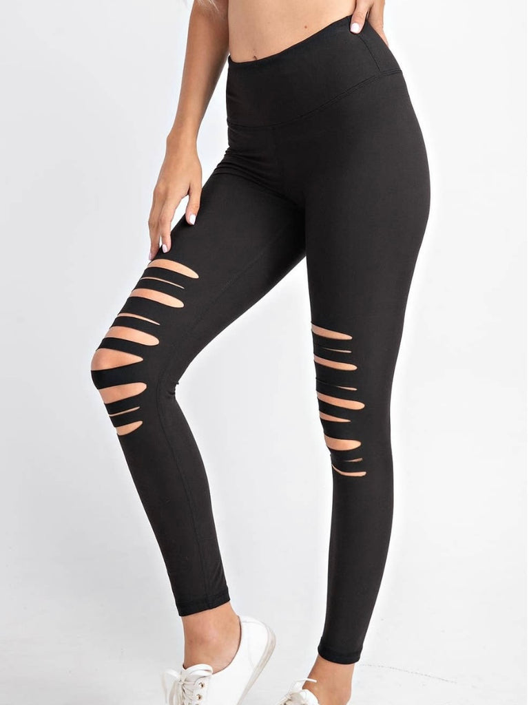 Code Shred Cut Out Destroyed Leggings – SURELYMINE