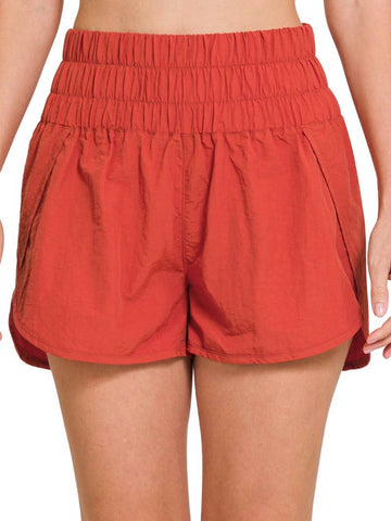 Breezy Windbreaker Shorts: Orange