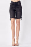 Edgy Denim Shorts: Black