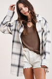 Cozy Time Flannel Top: Cream Mix