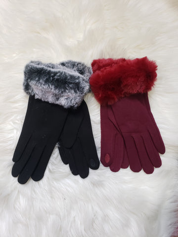 Fur Accent Tech Gloves