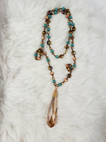 Worth the Wait Necklace: Brown Mix