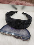 Metallic Knotted Headband: Black