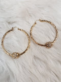 Twisted Hoop Earrings: Gold