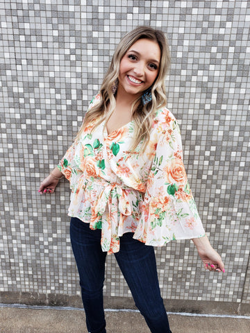 Fabulously Floral Top: Ivory Mix