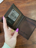 Men's Leather Wallet: Dark Brown